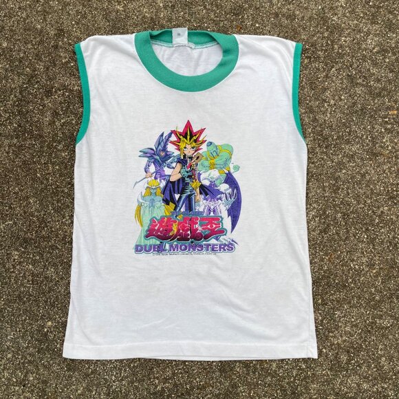 Vintage 90s Yuigoh Duel Monsters Tank Top Muscle Top Sz Kids M - Picture 1 of 6